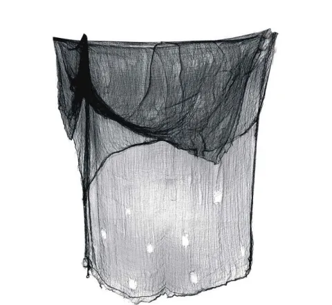 Dekorations stof i sort - 200x500cm