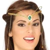 Diadem med grøn sten