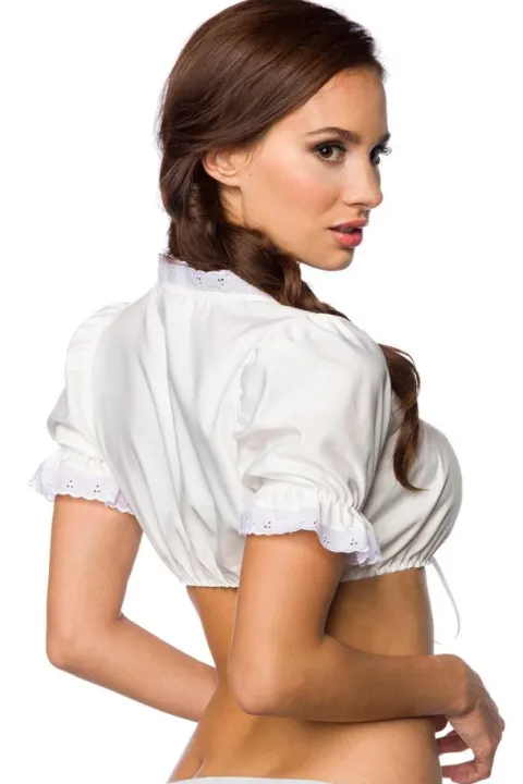 Dirndl Bluse lux i hvid