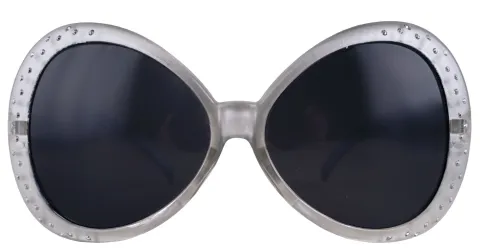 Disco brille i grå med sølvnot
