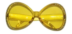 Disco brille i gul med sølvnot