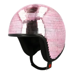 Discokugle hjelm pink