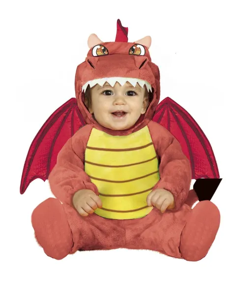 Drage baby kostume i rød