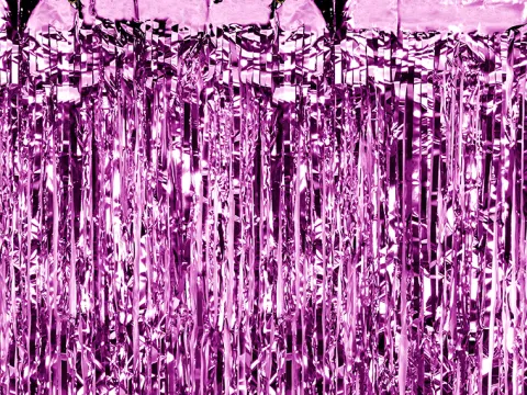 Dørforhæng i folie i pink