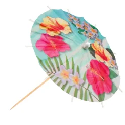 Drinks parasol med blomster XL