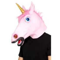 Enhjørning helmaske LYSERØD