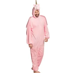 Enhjørning kostume pink voksen