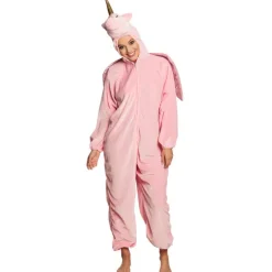 Enhjørning kostume pink voksen
