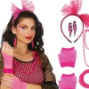 80'er sæt 5 dele - Neon pink