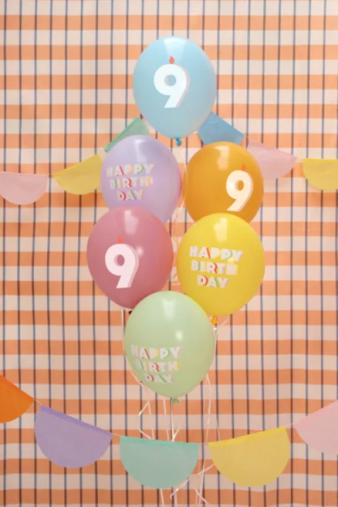 Fødselsdagsballoner i pastel - 9