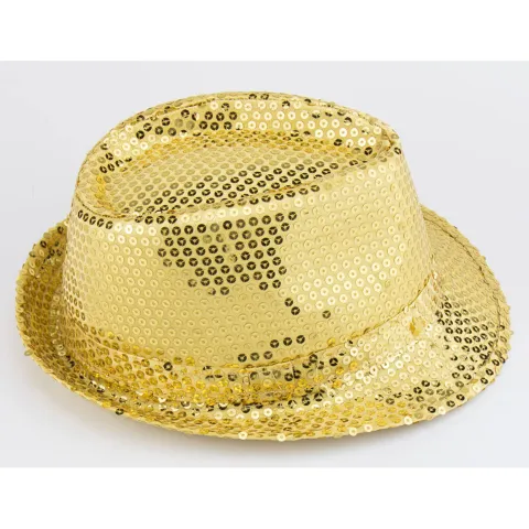 Fedora hat - Guld pailletter
