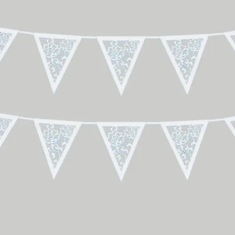 Flagbanner i hvid til Bryllup