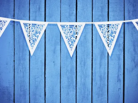 Flagbanner i hvid til Bryllup
