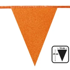Flagbanner med 12 flag i Glitter-Orange
