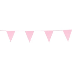 Flagbanner med 12 flag i glitter-lyserød