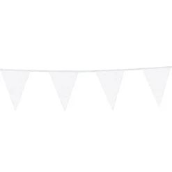 Flagbanner med Hvide glitterflag 6m