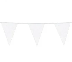 Flagbanner med Hvide glitterflag