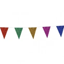 Flagbanner med Multifarvet glitterflag
