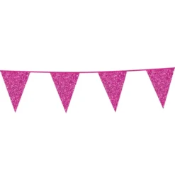 Flagbanner med Pink glitterflag 6m