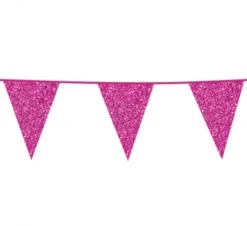 Flagbanner med Pink glitterflag