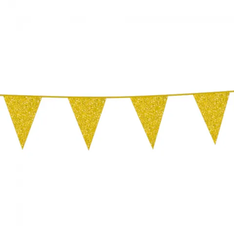 Flagbanner 6 m. Guldglitter
