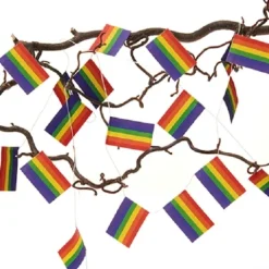 Flagranker, 2 x 2m, Regnbue flag til juletræet