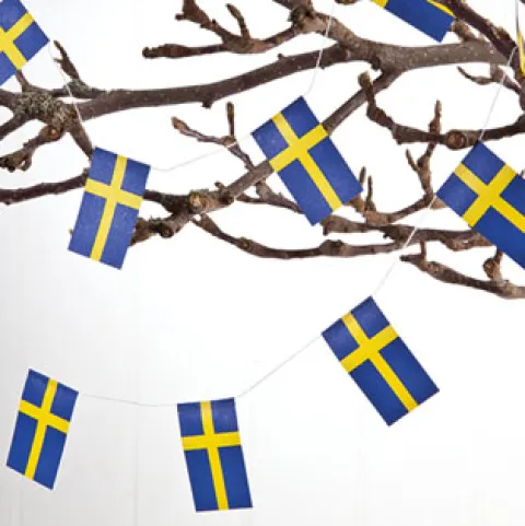 Flagranke, 2x2m. flag til juletræet Sverige