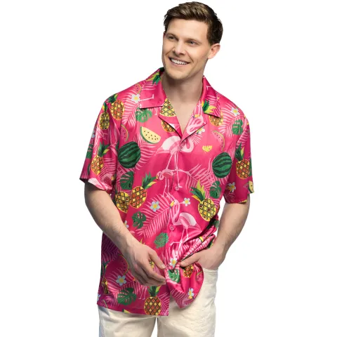 Flamingo Hawaii skjorte
