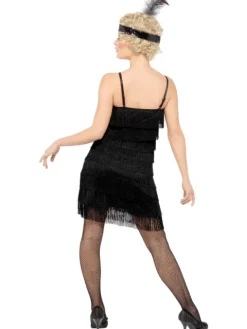 Flapper kjole kort -sort