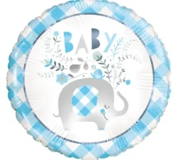 Folieballon Baby Elefant Lyseblå