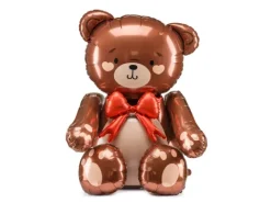 Folieballon Bamse med rød sløjfe XL