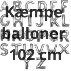 Folieballon Bogstaver - SØLV 102cm