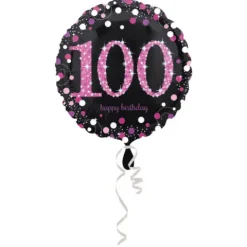 100 folie balloner sparkling pink