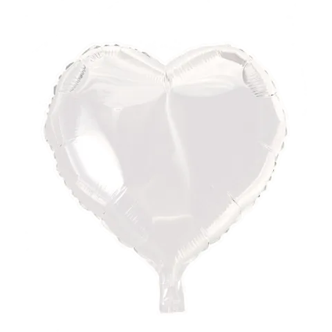 Folie ballon Hjerte 46 cm HVID