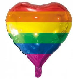 Folieballon hjerte i Regnbuefarve