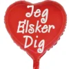 Folie ballon Hjerte rød, Jeg elsker dig , 46 cm