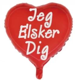 Folie ballon Hjerte rød, Jeg elsker dig , 46 cm