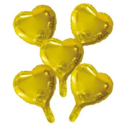 Folie ballon Hjerter GULD 5 stk