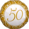 Folie Ballon i hvid-guld 50
