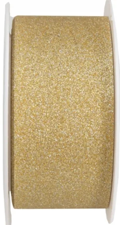 Gavebånd glitterguld 30mm