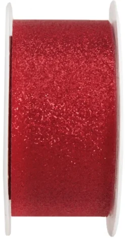 Gavebånd glitterrød 30mm
