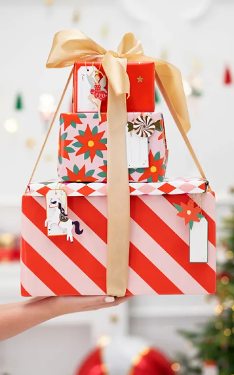 Gavemærker - manilla til jul 12 stk.