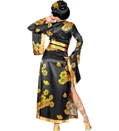 Geisha kostume i sort og guld