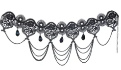 Gotisk Sort choker med sten