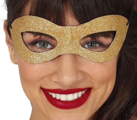 Guld glittermaske