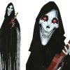 Halloween Guitar skelet pendel med lys, lyd og bevægelser - 120 cm