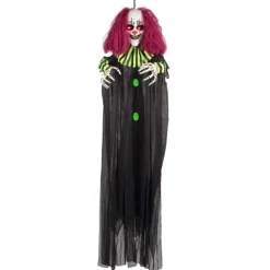 Halloween klovn i sort og grøn med lys og lyd