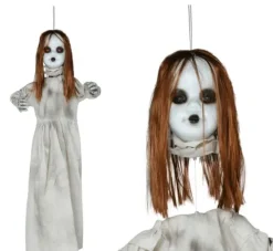 Halloween Pige vedhæng sænk hovedet med lys og lyd