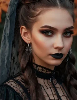 Halloween øreringe med edderkopper