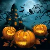 Halloween serviet med Græskar